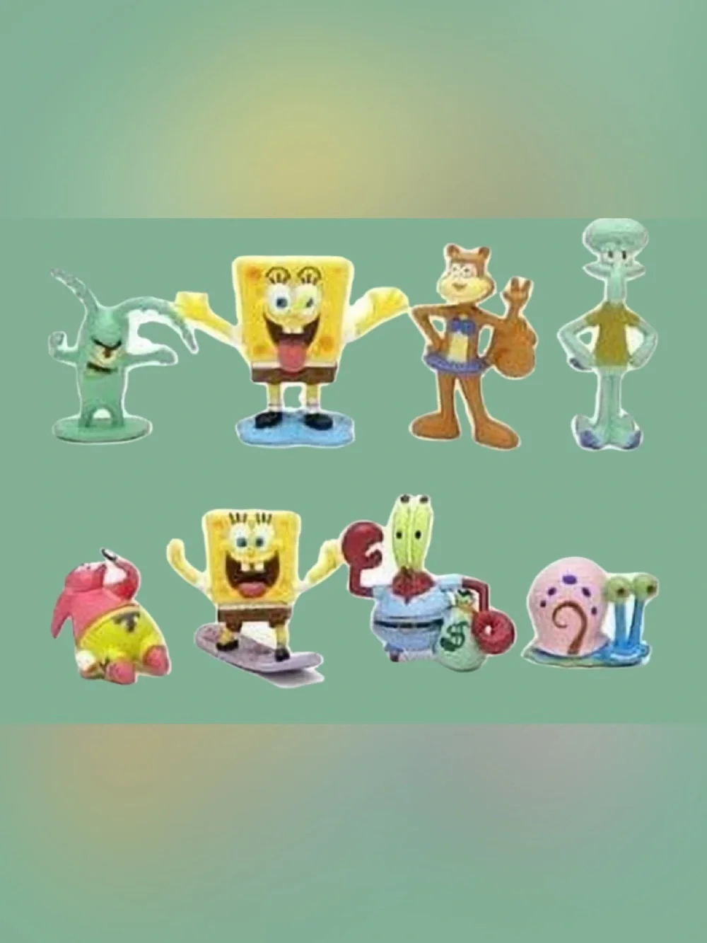Nickelodeon SpongeBob Party Cake Toppers - Yellow, Green, Brown, Pink